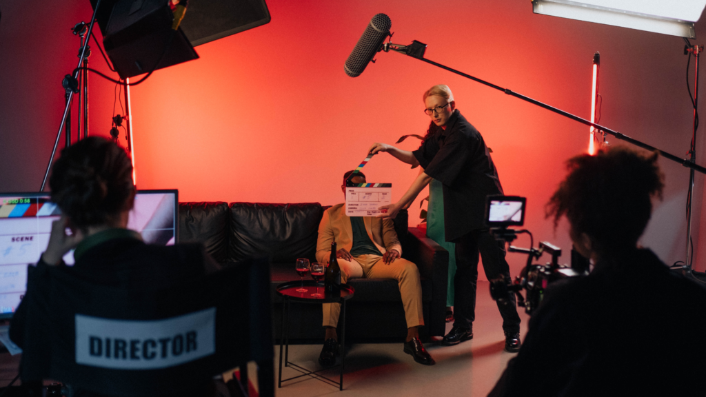 Editing team at work